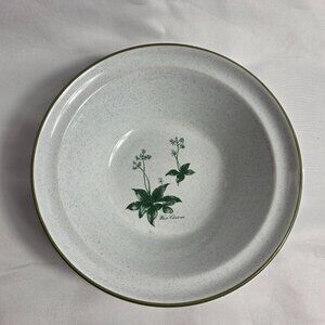 Noritake Mountain Flowers Rim Cereal Bowl White with Green Flowers & Trim